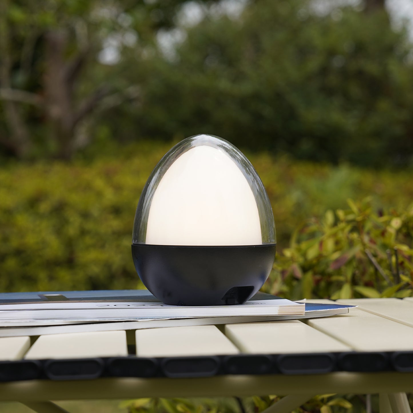 Lampe de table décoration LED blanc + RGB rechargeable OVIE H12cm