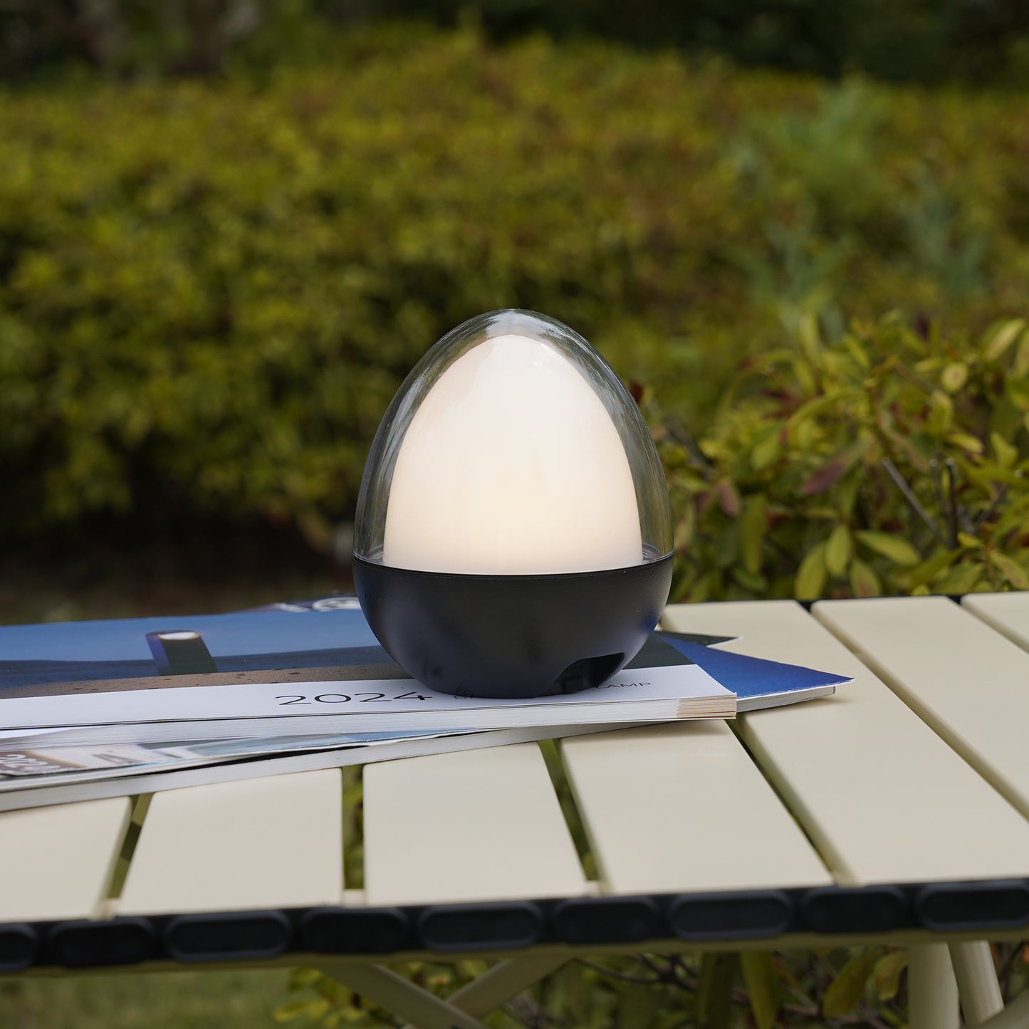Lampe de table décoration LED blanc + RGB rechargeable OVIE H12cm