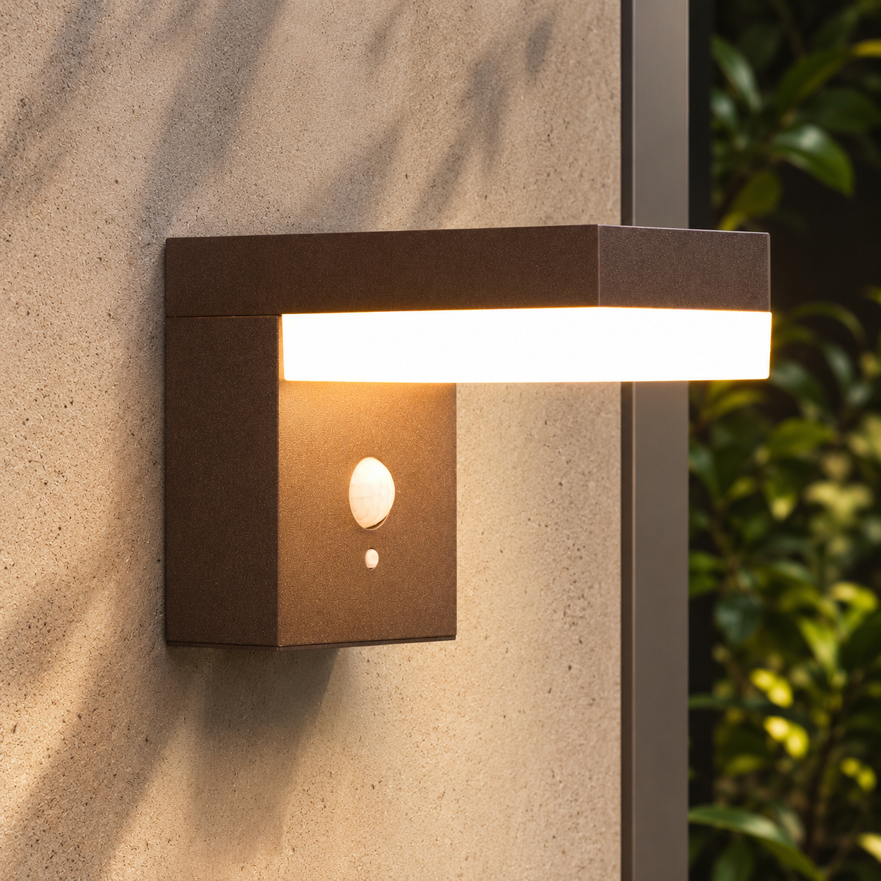Applique murale solaire à fixer LED blanc chaud avec détecteur de mouvement CENOVA WALL CORTEN H12.5cm