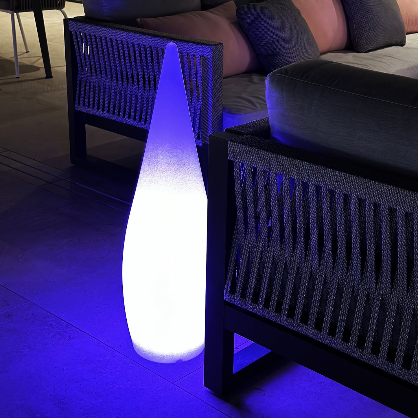 Lampadaire solaire goutte LED multicolore dimmable CLASSY C80 SOLAR H80cm avec télécommande