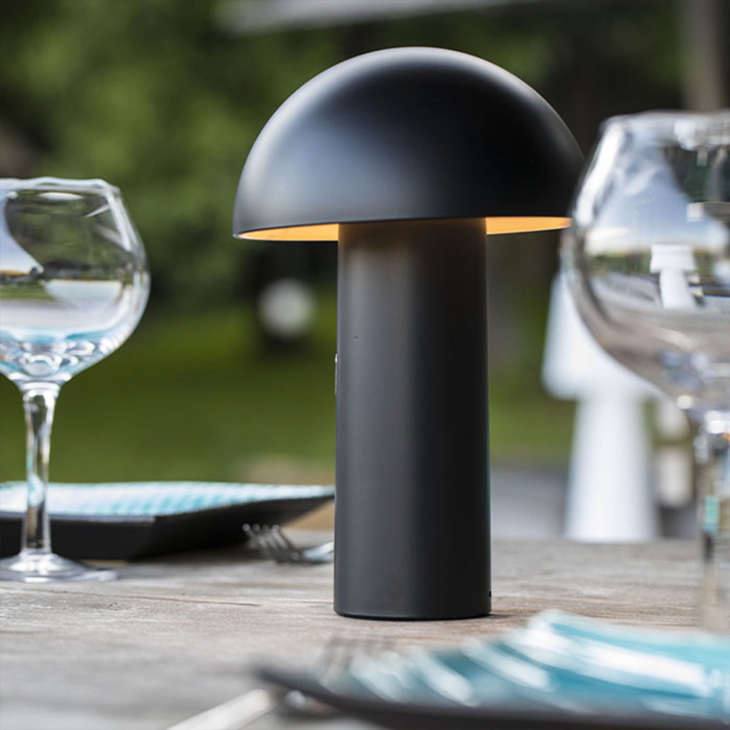 Lot de 2 Lampes de table sans fil tête orientable LED blanc chaud TOD BLACK H28cm