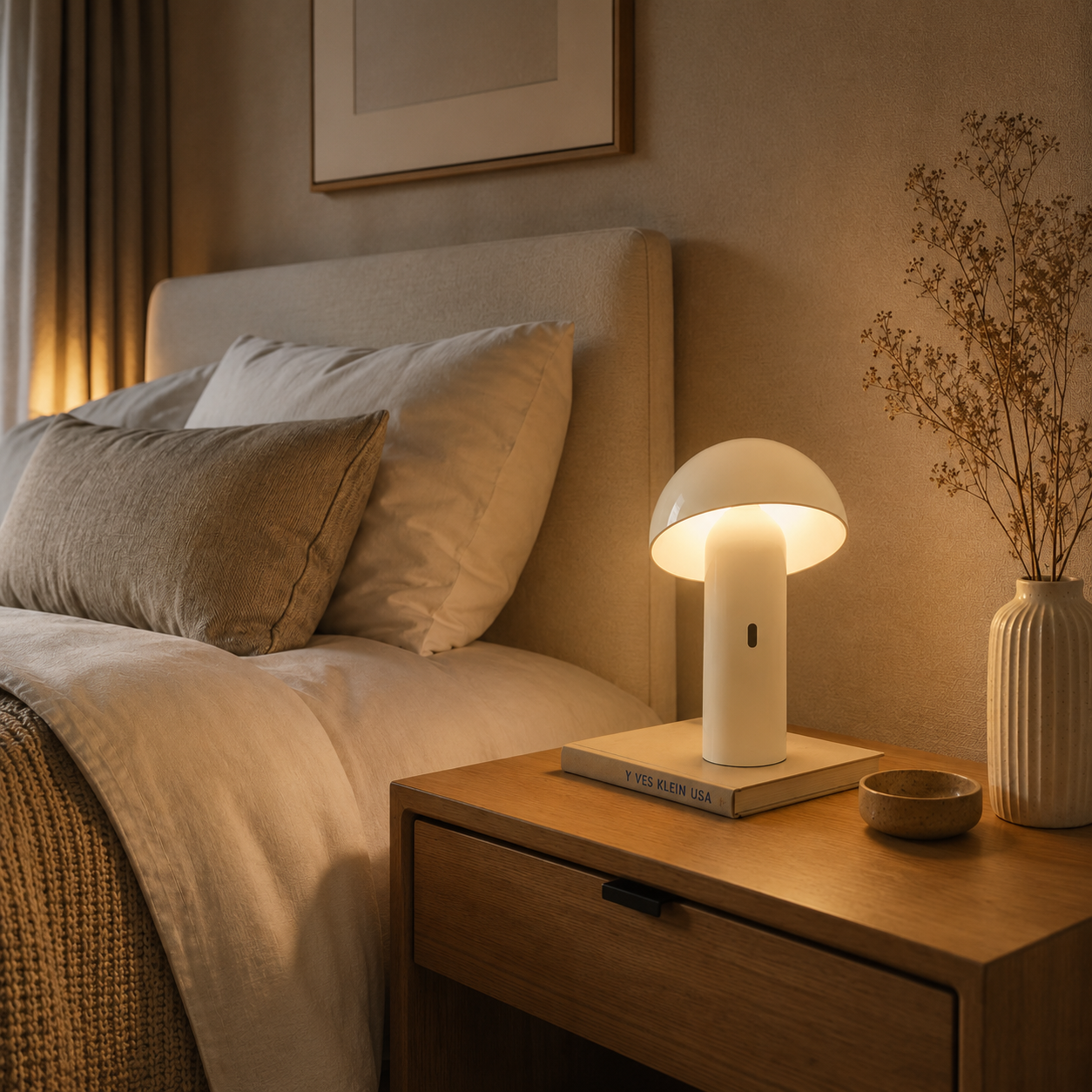 Lampe de table sans fil tête orientable LED blanc chaud TOD WHITE H28cm