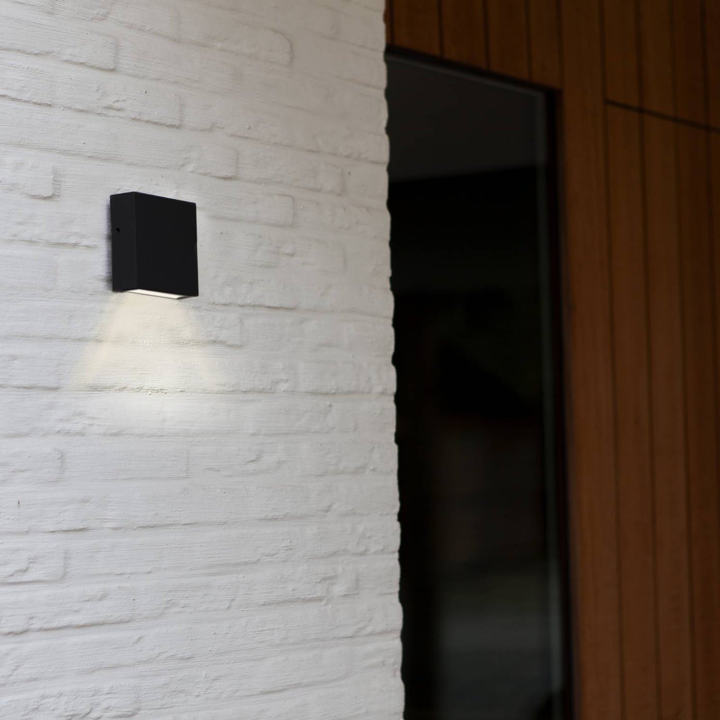 Applique murale d'extérieur sur secteur GEMINI XF BLACK aluminium noir LED blanc chaud H11cm