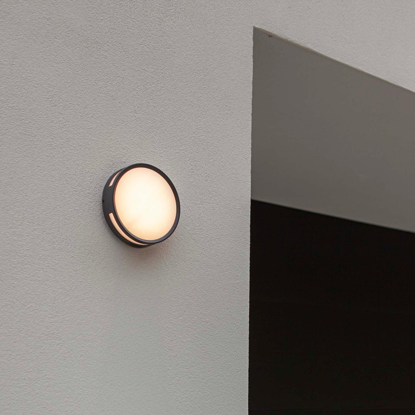 Applique murale d'extérieur sur secteur ROLA aluminium noir LED blanc chaud H4,8cm