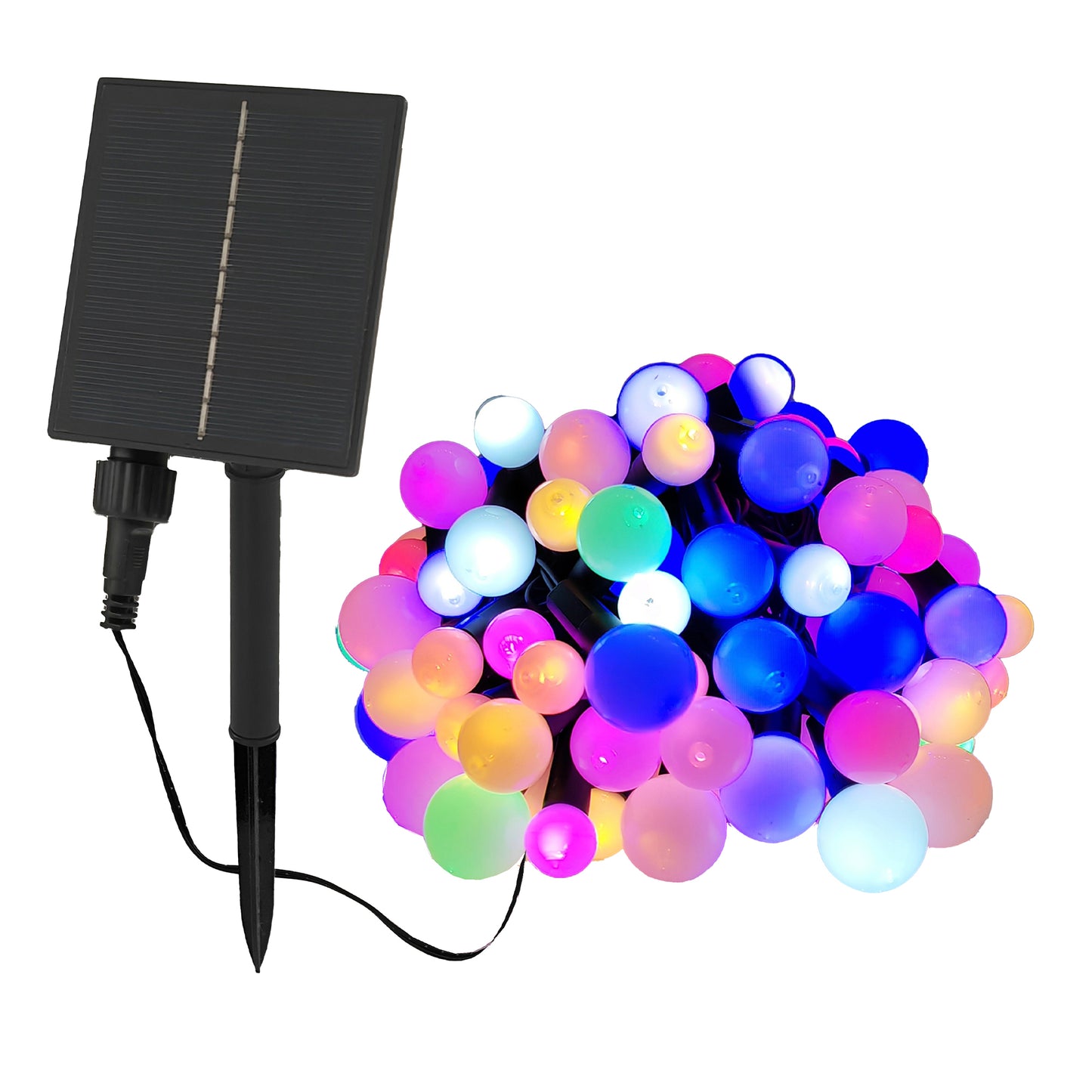 Guirlande lumineuse solaire ampoules rondes multicolores LED BILLY RGB 10.90m