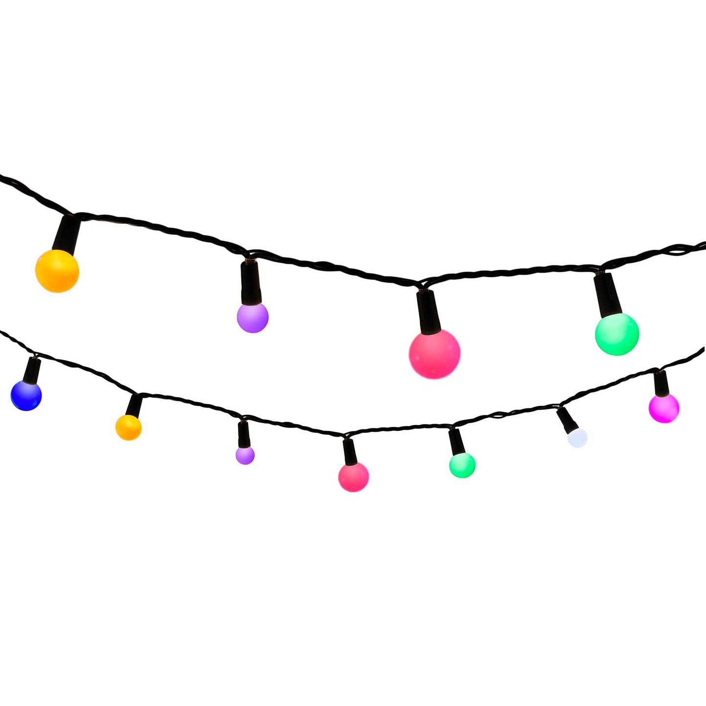 Guirlande lumineuse solaire 100 ampoules rondes multicolores LED BILLY RGB 8m
