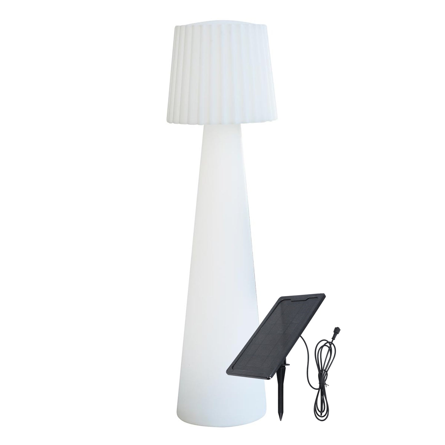 Lampadaire solaire LED abat-jour ondulé multicolore dimmable LADY C110 SOLAR H110cm avec télécommande