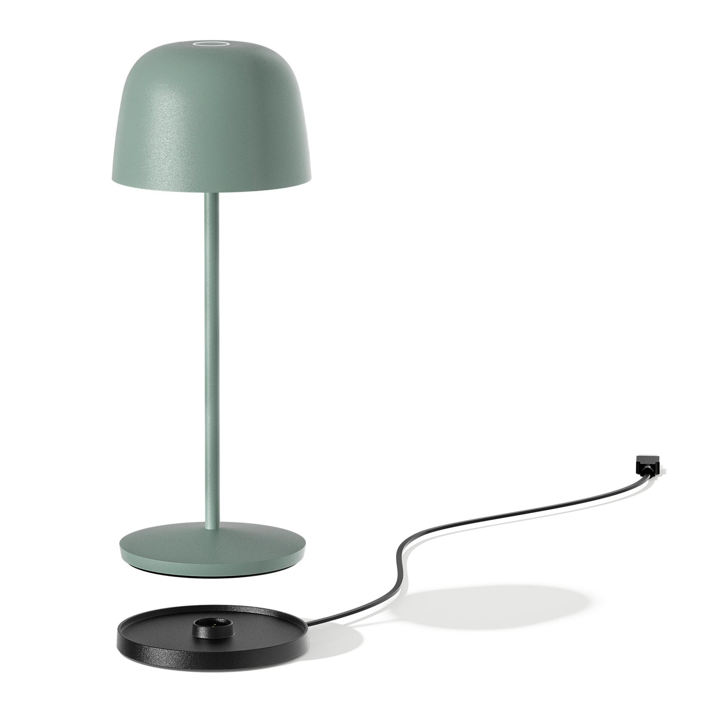 Lampe de table touch sans fil en aluminium vert olive LED SOPHIA OLIVE blanc dimmable H28cm