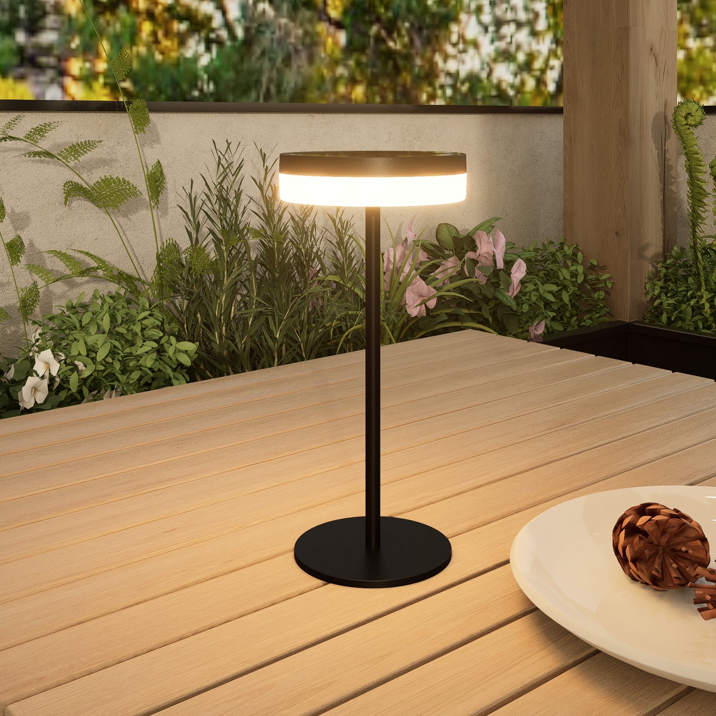 Lampe de table solaire LED blanc dimmable VIVIA MINI SOLAR H27cm