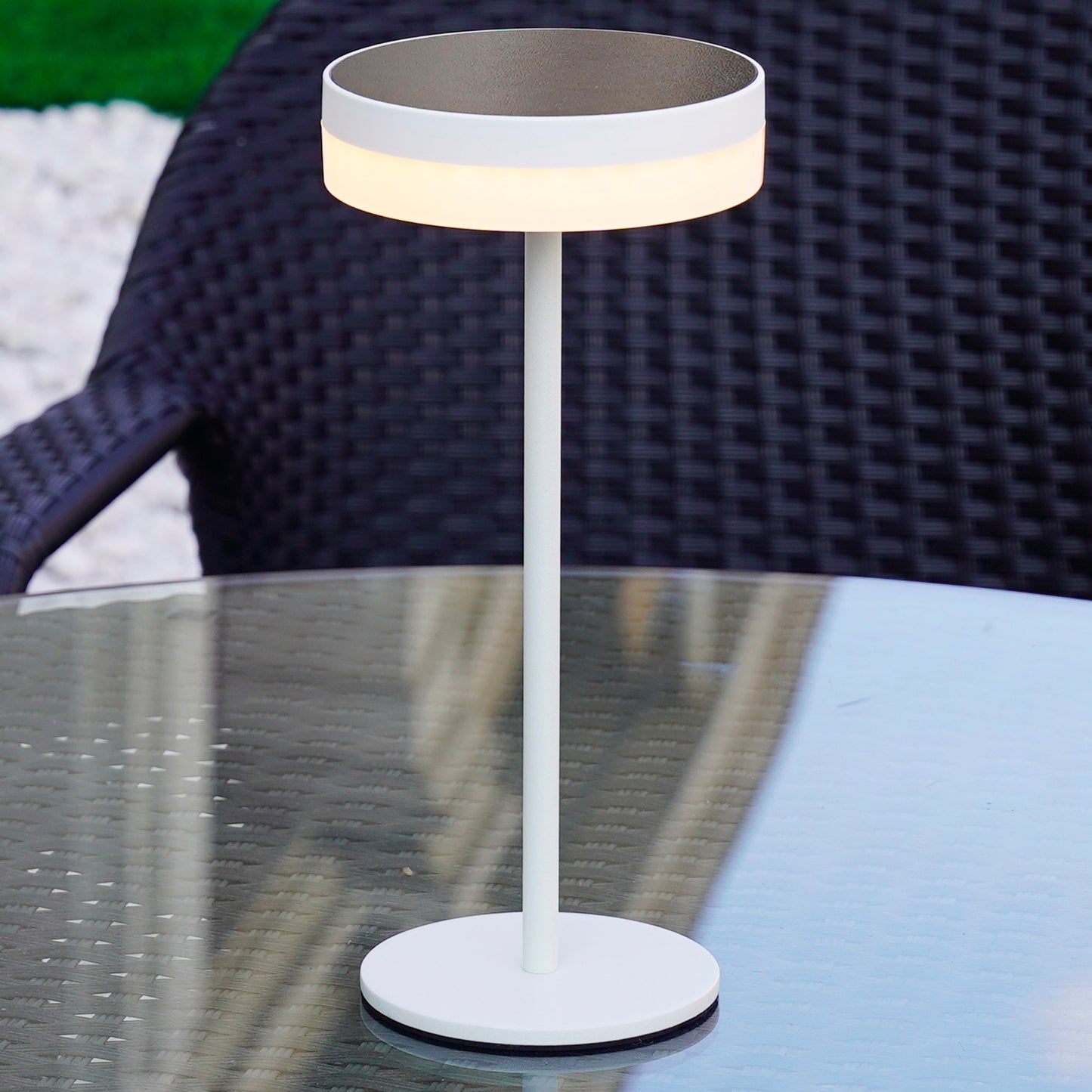 Lampe de table solaire LED blanc dimmable VIVIA MINI WHITE SOLAR H27cm