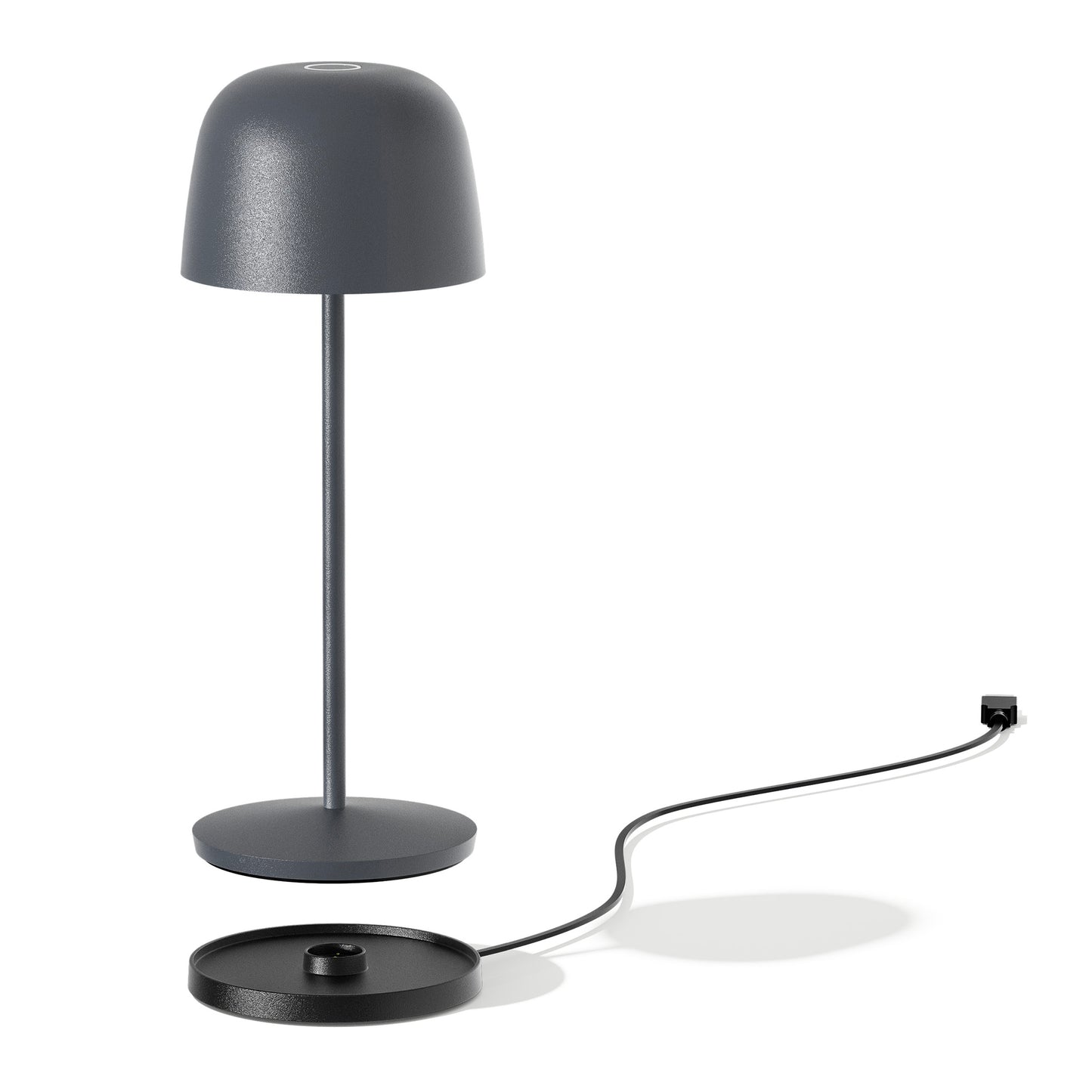 Lampe de table touch sans fil en aluminium gris anthracite LED SOPHIA ROCK blanc dimmable H28cm