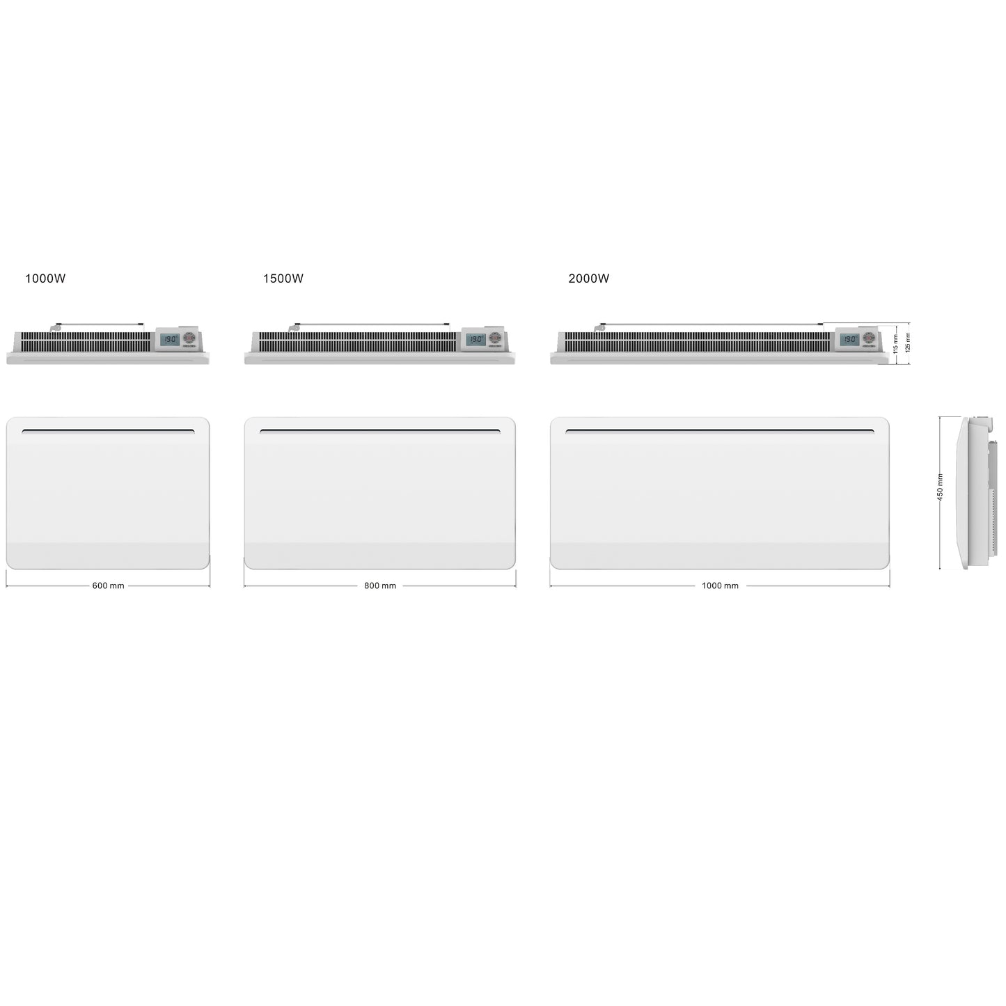 Radiateur électrique à inertie sèche CERAMIQUE écran LCD 2000W ROSWELL