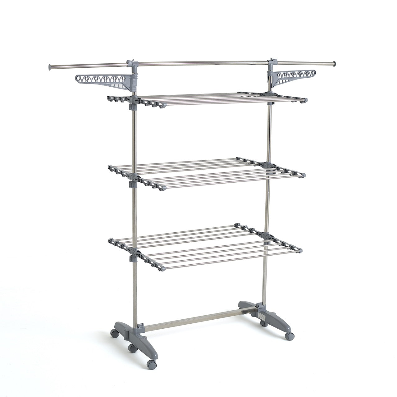 Séchoir à linge étendoir multifonction 25M EXTRA 3 niveaux Gris et Inox - REDDECO.com
