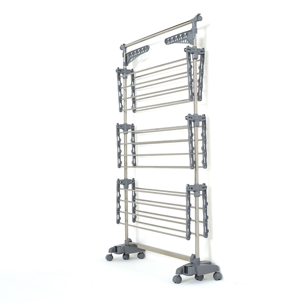 Séchoir à linge étendoir multifonction 25M EXTRA 3 niveaux Gris et Inox - REDDECO.com