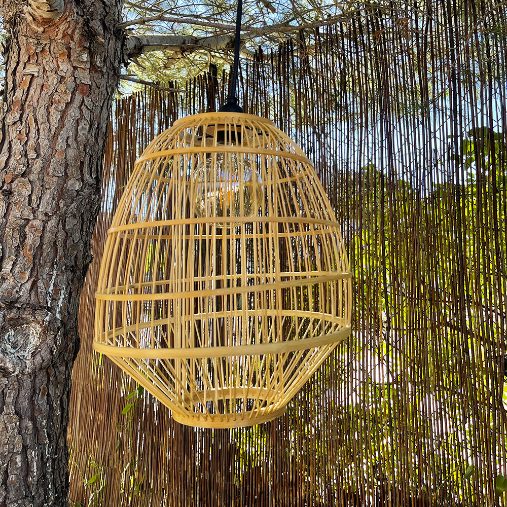 Abat jour naturel MYKONOS en bambou style bohème H37cm pour monture électrique E27