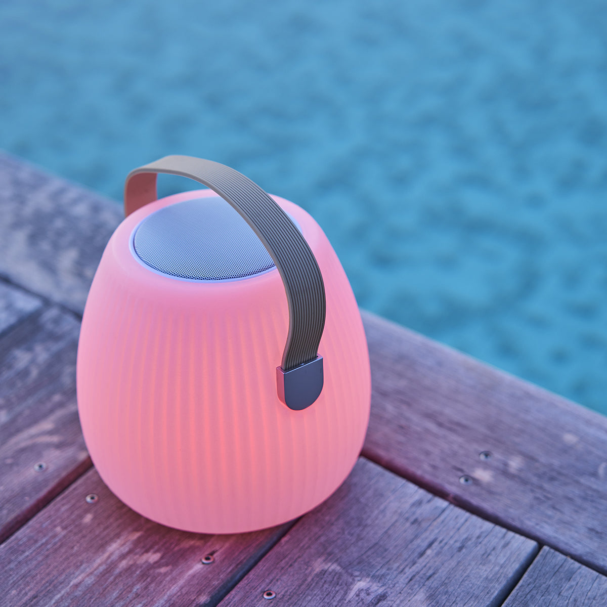 Mini baladeuse musicale bluetooth sans fil LED blanc/multicolore dimmable MINI MAY PLAY H23cm avec télécommande