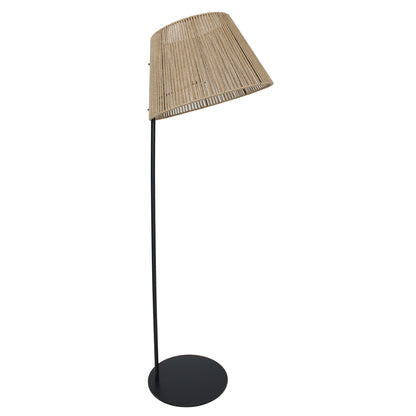 Lampadaire sans fil pied metal LED blanc et multicolore dimmable OCTAVIO en corde naturelle H170cm avec télécommande