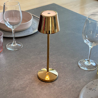 Lampe de table sans fil LED blanc chaud dimmable EMILY H25cm, Gold