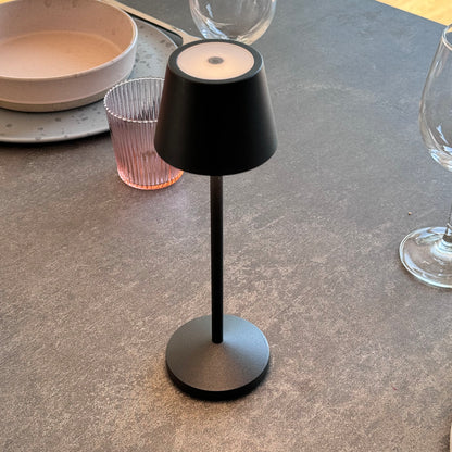 Lampe de table sans fil LED blanc chaud dimmable EMILY H25cm, Noir