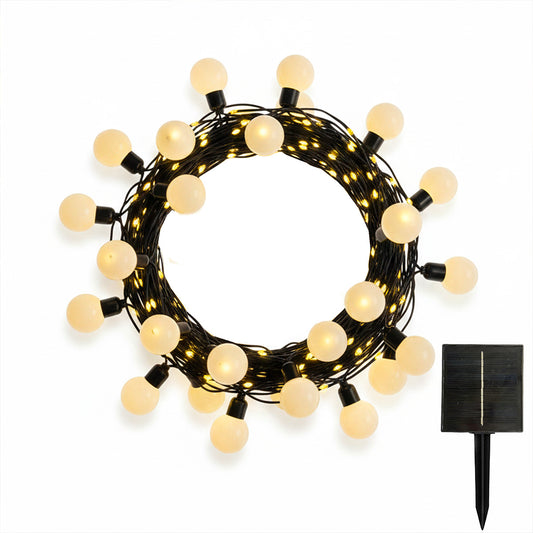 Guirlande lumineuse solaire globes et micro LED blanc chaud BILLY WARM WHITE MIX 13 modes 14m