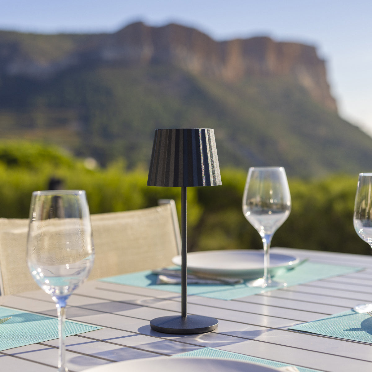 Lampe de table sans fil LED blanc chaud ABBY BLACK H30cm