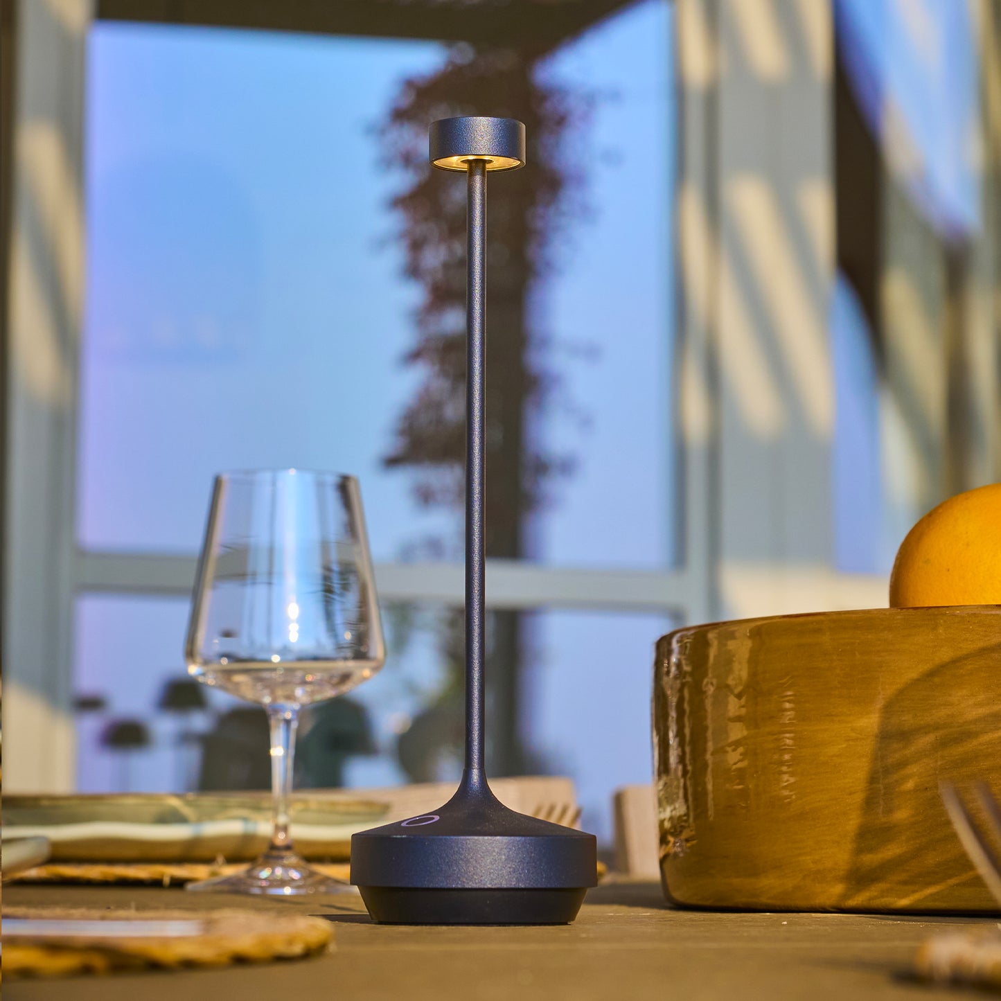 Lampe de table sans fil noir touch LED blanc chaud RUBY BLACK H25 cm