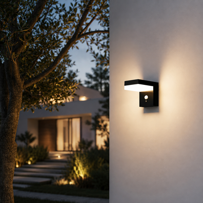Applique murale solaire à fixer LED blanc chaud avec détecteur de mouvement CENOVA WALL H12.5cm