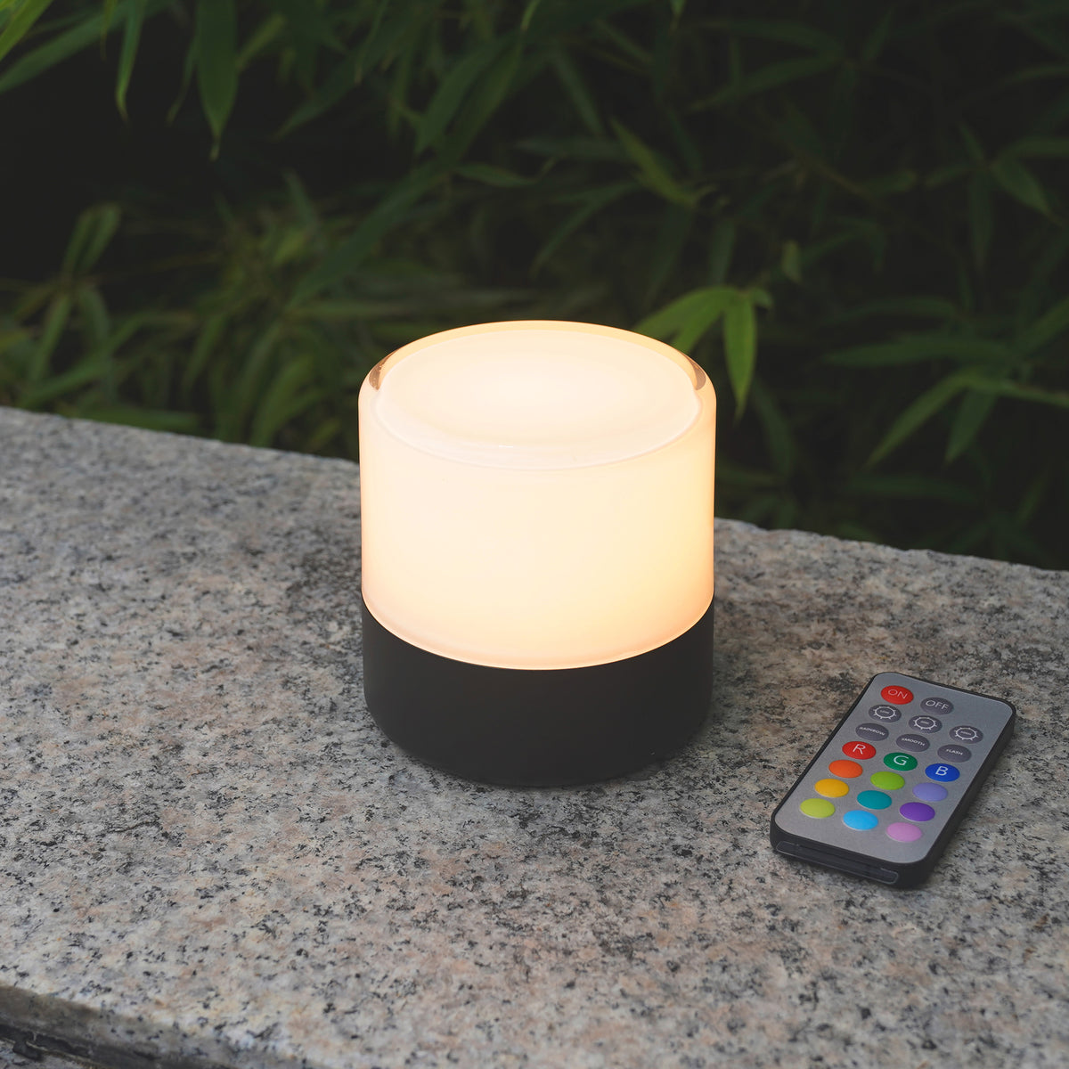 Lot de 2 lampes de table décoratives rechargeables LED blanc et RGB avec télécommande 2x BOLO H10cm