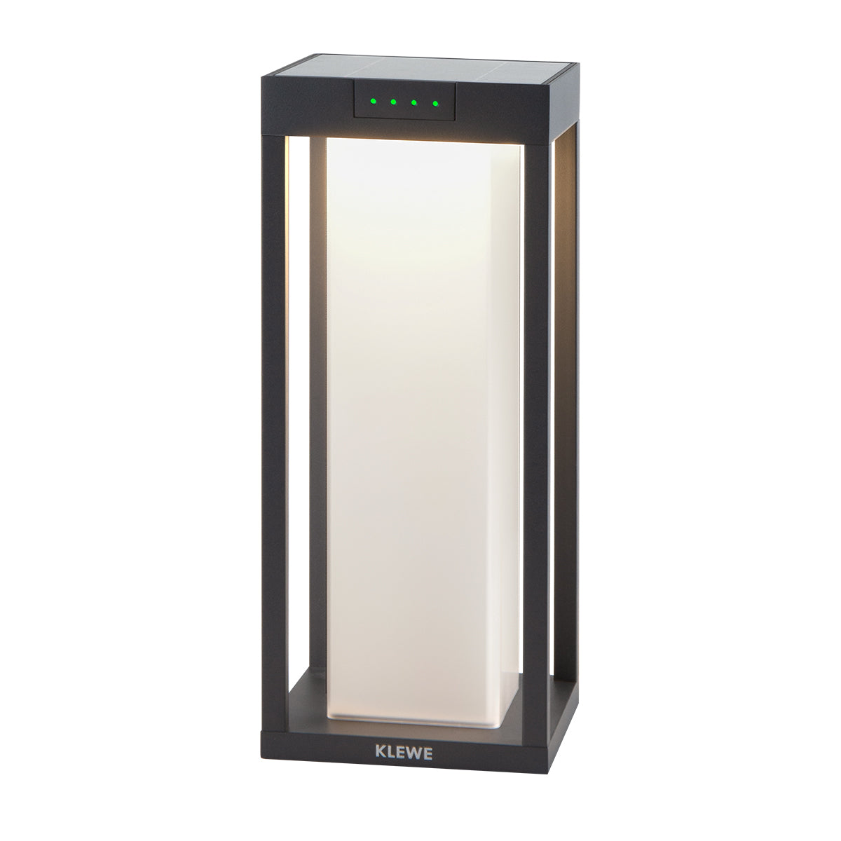 Borne solaire LED blanc chaud RADIA MINI MOON aluminium éclairage puissant H35cm