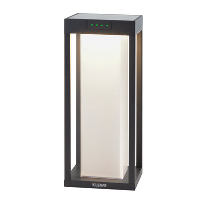 Borne solaire LED blanc chaud RADIA MINI MOON aluminium éclairage puissant H35cm