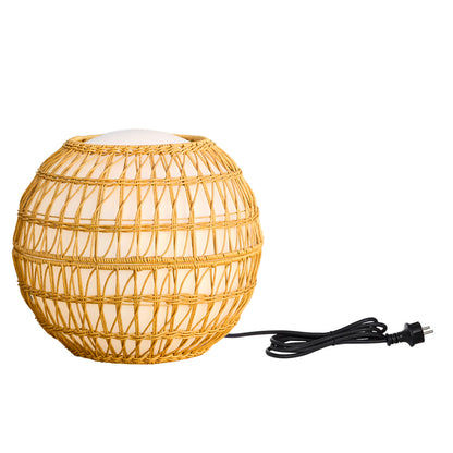 Boule lumineuse filaire avec coque poly rotin amovible pour extérieur LED blanc BOBBY W40 DRESS ∅40cm culot E27