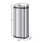 Poubelle de cuisine automatique 42L LARGO en acier INOX avec cerclage