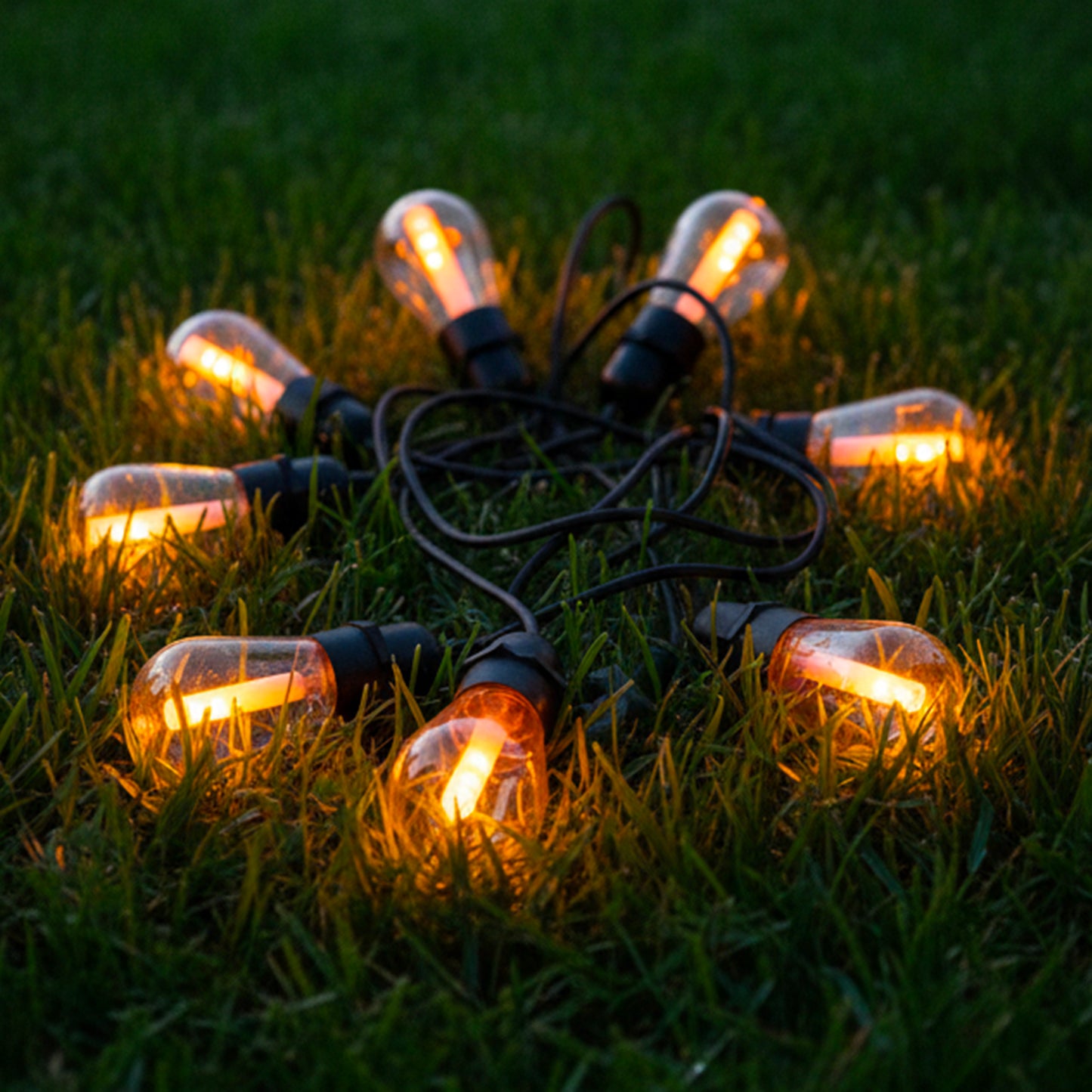 Guirlande lumineuse solaire raccordable 10 ampoules LED blanc chaud effet flamme FLAME STRING LIGHT 8m