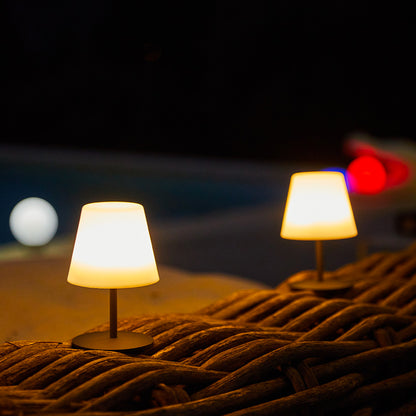 Lot de 4 minis lampes de table LED gris sans fil blanc dimmable 2X TWINS ROCK H16cm