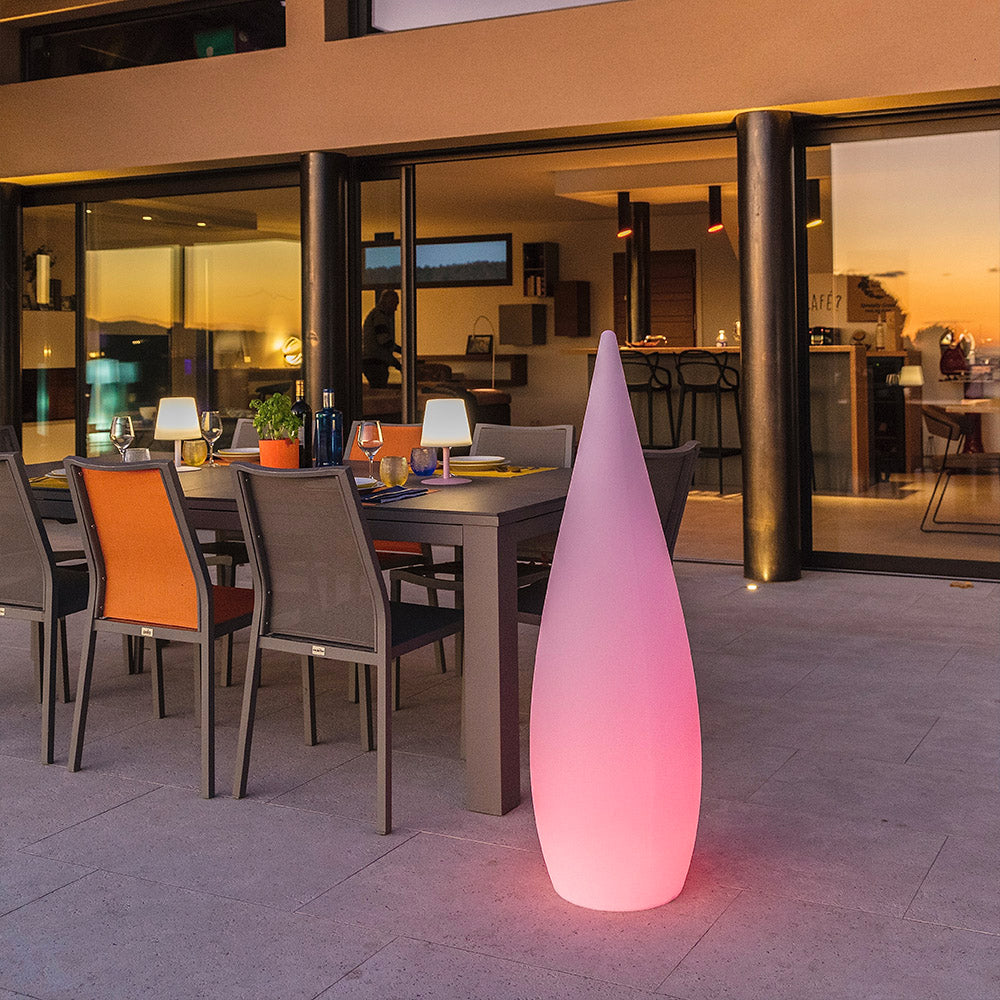 Lampadaire solaire goutte LED multicolore dimmable CLASSY C120 SOLAR H120cm avec télécommande