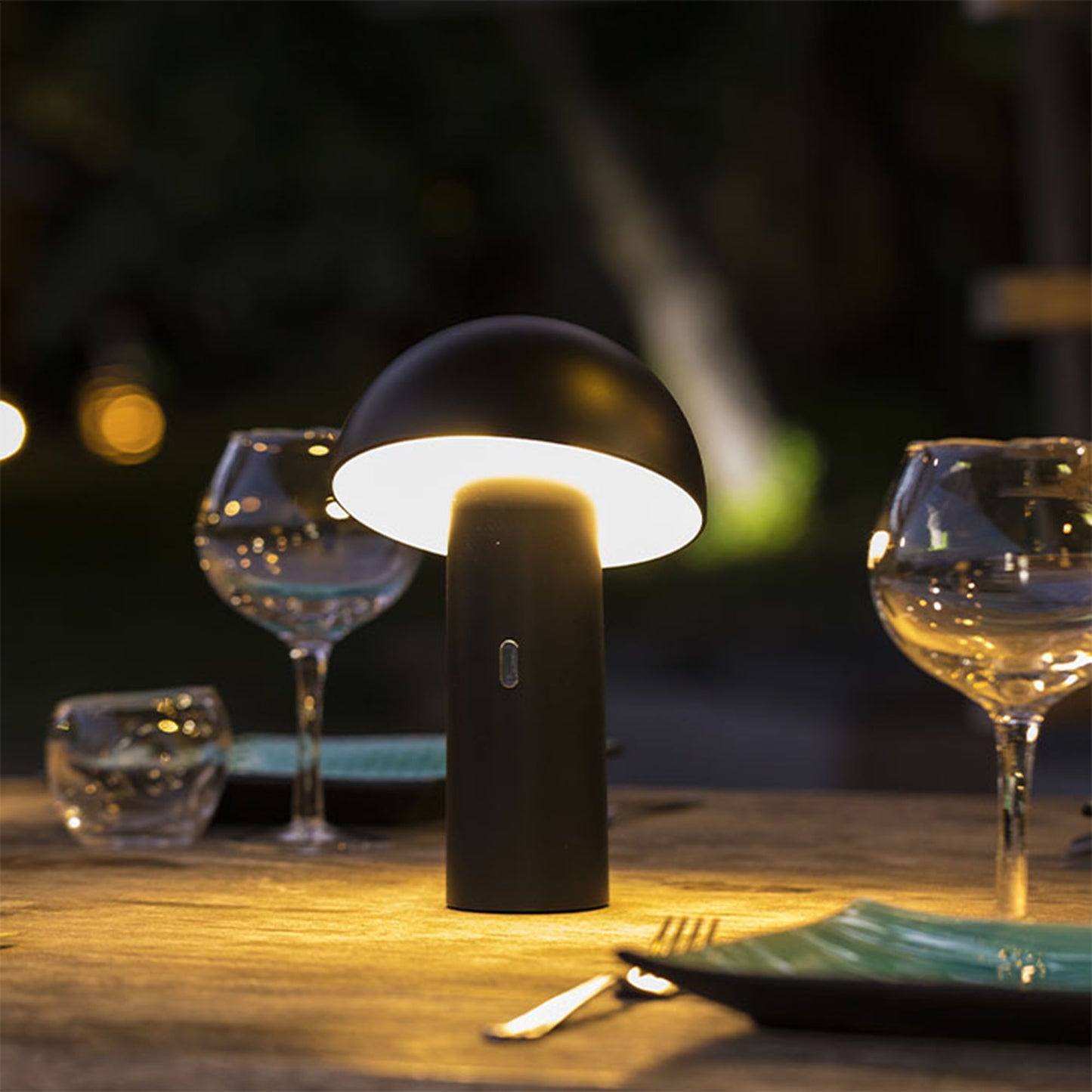 Lot de 2 Lampes de table sans fil tête orientable LED blanc chaud TOD BLACK H28cm