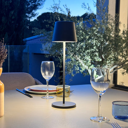 Lampe de table touch sans fil en aluminium gris KELLY ROCK LED blanc dimmable H38 cm