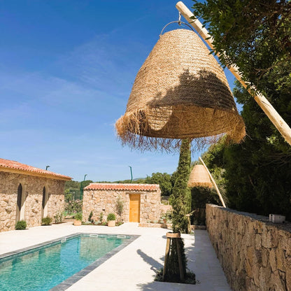 Suspension solaire XXL BIG ANAFI SOLAR en jonc de mer avec câble hybride secteur et solaire 5m de longueur