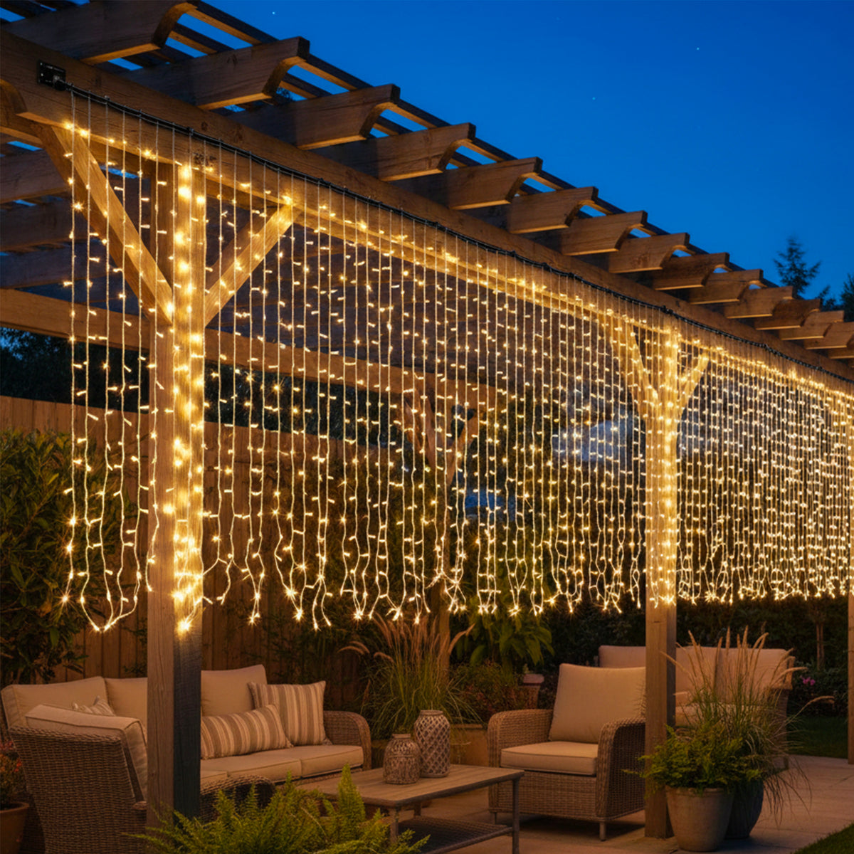 2 Guirlande rideau solaire YOGY 200 LED 4M