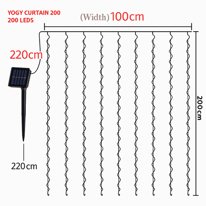 2 Guirlande rideau solaire YOGY 200 LED 4M