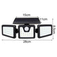 Lot de 4 Spots Solaires à 3 Têtes Noires - Éclairage LED Blanc Puissant FALCON H9.3cm avec Détecteur de Mouvement Orientable