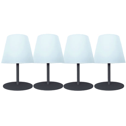 Lot de 4 minis lampes de table LED gris sans fil blanc dimmable 2X TWINS ROCK H16cm