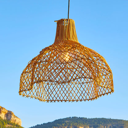 Abat jour naturel ARIA INDOOR en rotin style bohème H50cm pour monture électrique E27