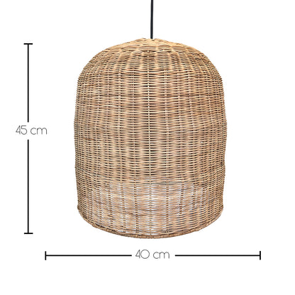 Suspension sur secteur pour l'extérieur GIACOMO OUTDOOR CABLE en rotin naturel style bohème 5m de longueur de câble