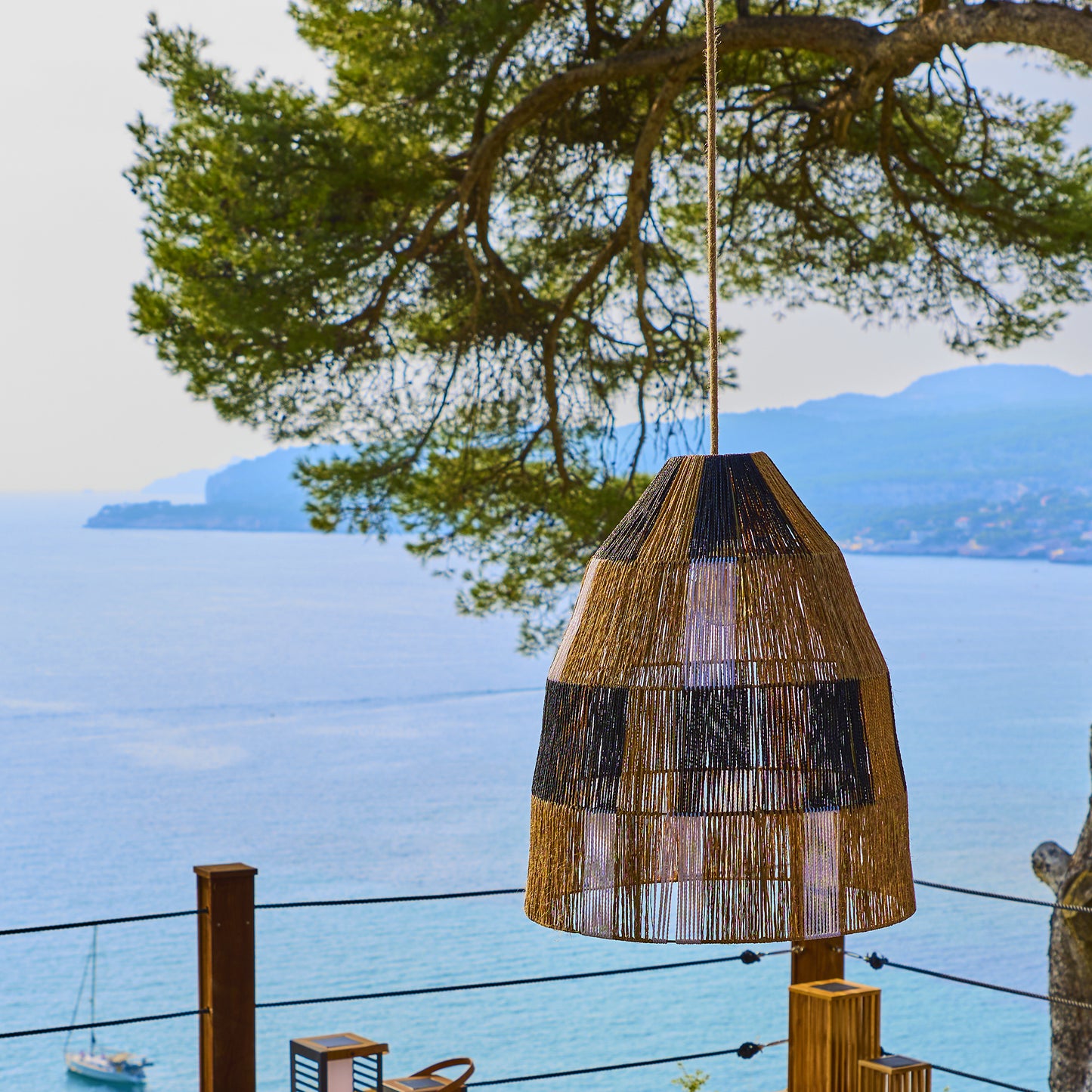 Abat jour naturel ZAHARA en corde naturelle style bohème H58cm pour monture électrique E27