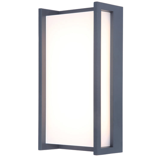 Applique murale d'extérieur sur secteur QUBO GREY aluminium LED blanc chaud H22cm