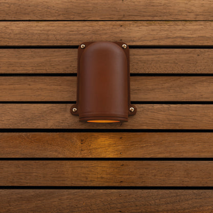 Applique murale d'extérieur sur secteur ANCOR aluminium corten culot GU10 H14,6cm