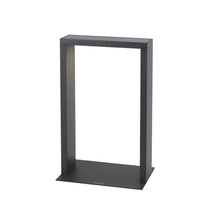 Borne solaire noire en aluminium LED puissant blanc chaud AXIS MINI H40cm