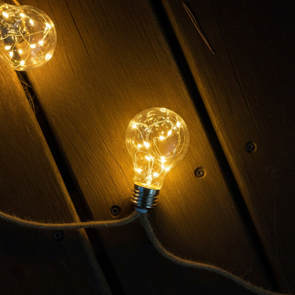 Guirlande lumineuse d'extérieur solaire raccordable 10 ampoules micro LED blanc chaud FANTASY STAR CORD SOLAR 8m