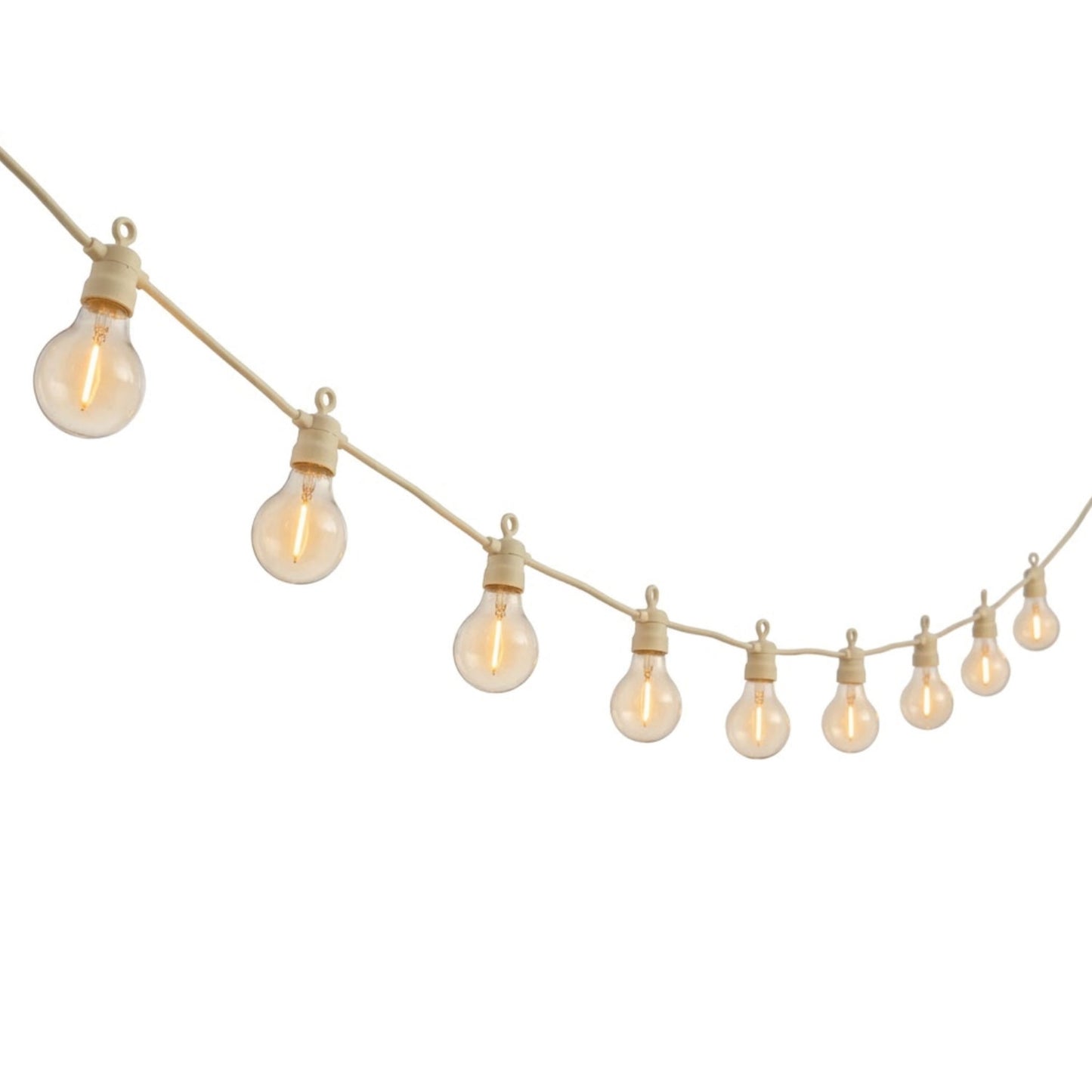Guirlande lumineuse extérieur beige 10 globes transparents raccordable LED blanc chaud PARTY MAX CLEAR HYBRID CREAM 8m solaire et sur secteur